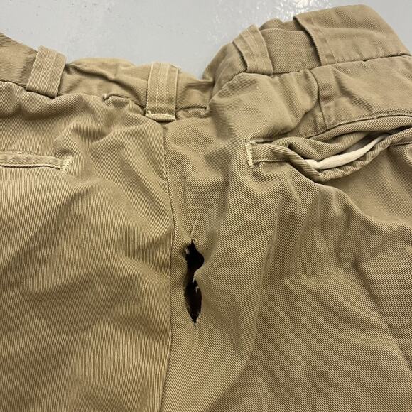 Vintage 50s Tan Sanforized Sail Cloth Workwear Chinos 26x29 - Picture 5 of 6